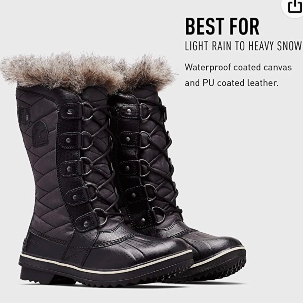 Sorel Toffino  waterproof black/ fur boots